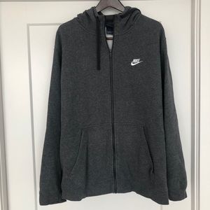 Nike Zip Up Hooded Sweatshirt - Gray, 3XL